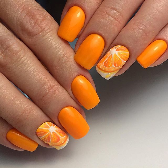 Orange Nails Acrylic 20 nápadů: Živé a trendy vzory nehtů