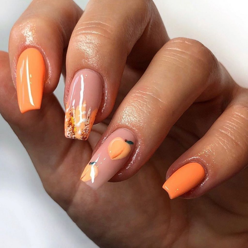 Nails Broskvová barva 22 nápadů: Přijměte eleganci a teplo