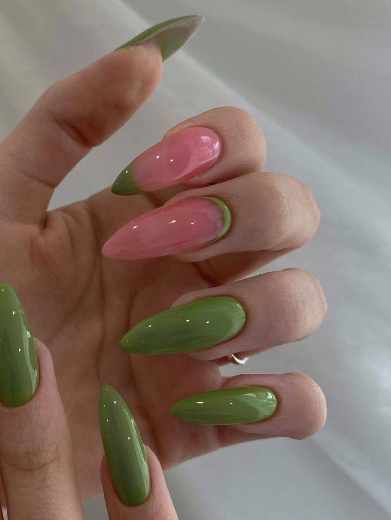 Pink and Green Nails 18 Ideas: A Playful and Chic Combination