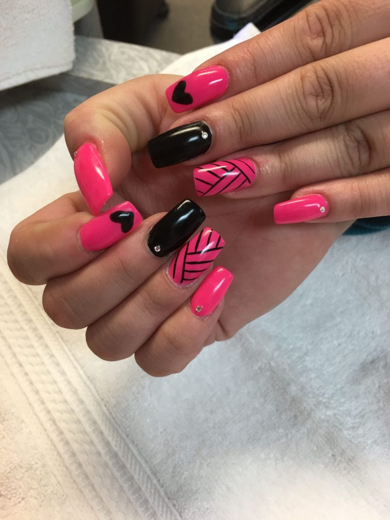 Black and Pink Nails 21 Ideas: Adding a Splash of Chic Contrast to Your Style