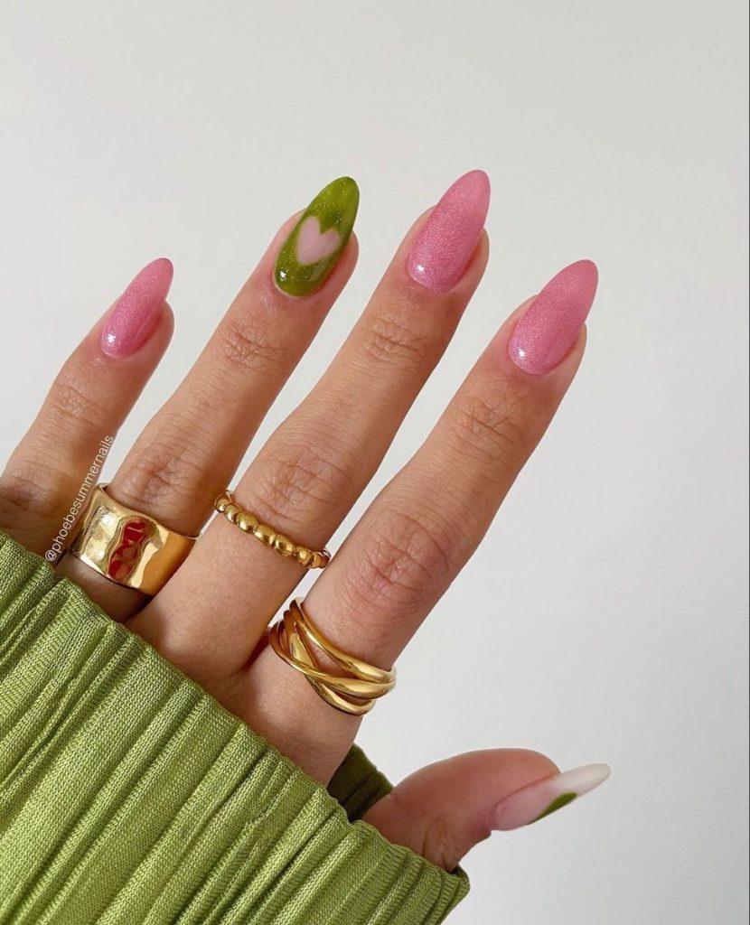 Pink and Green Nails 18 Ideas: A Playful and Chic Combination