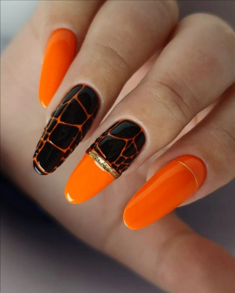 Orange Nails Acrylic 20 nápadů: Živé a trendy vzory nehtů