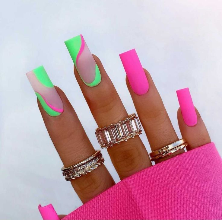 Pink and Green Nails 18 Ideas: A Playful and Chic Combination