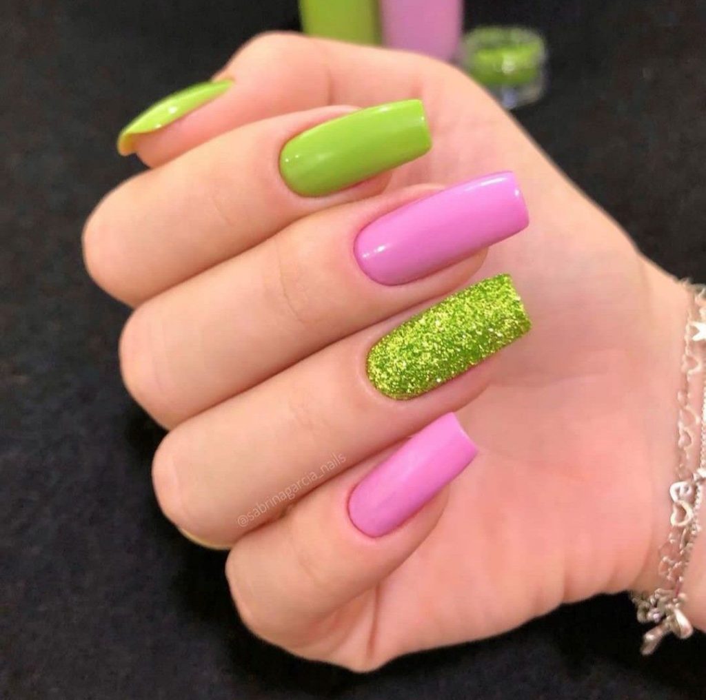 Pink and Green Nails 18 Ideas: A Playful and Chic Combination