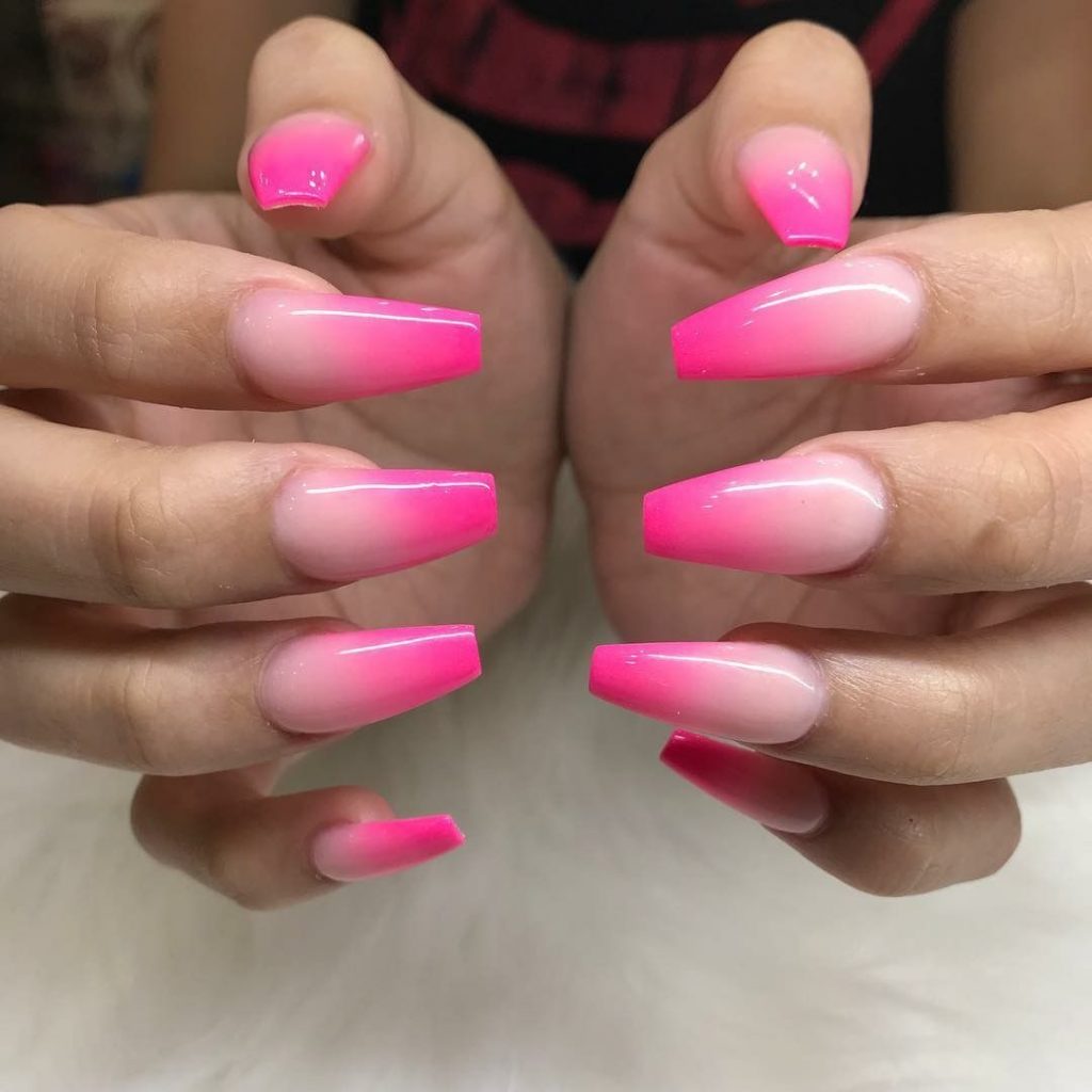 Ombre Coffin Nails 18 nápadů: Stylový a trendy trend nehtů