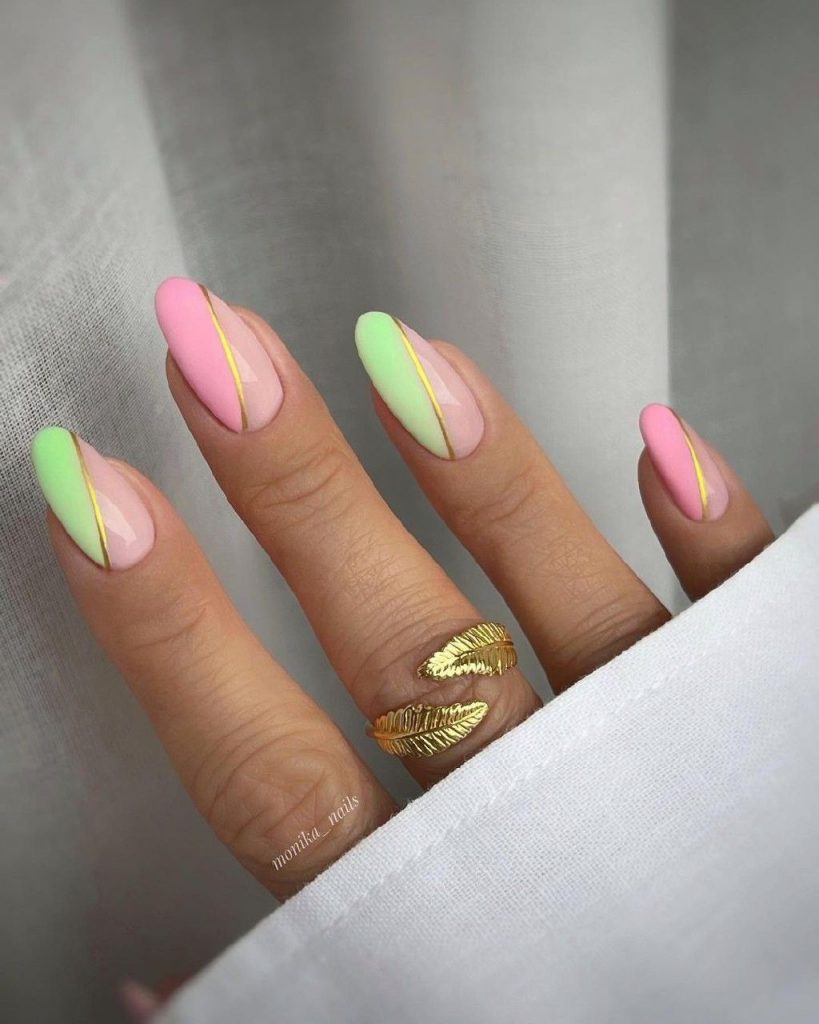 Pink and Green Nails 18 Ideas: A Playful and Chic Combination