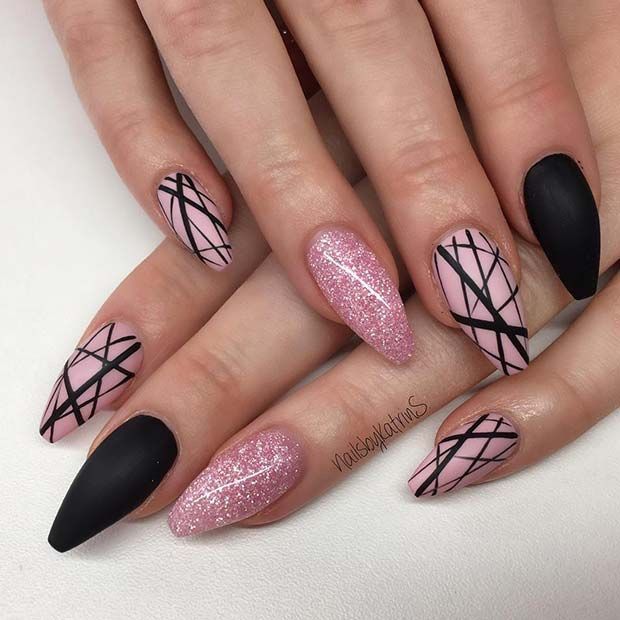 Black and Pink Nails 21 Ideas: Adding a Splash of Chic Contrast to Your Style