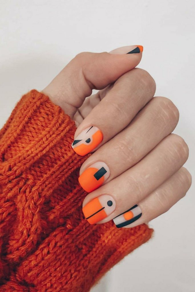 Orange Nails Acrylic 20 nápadů: Živé a trendy vzory nehtů