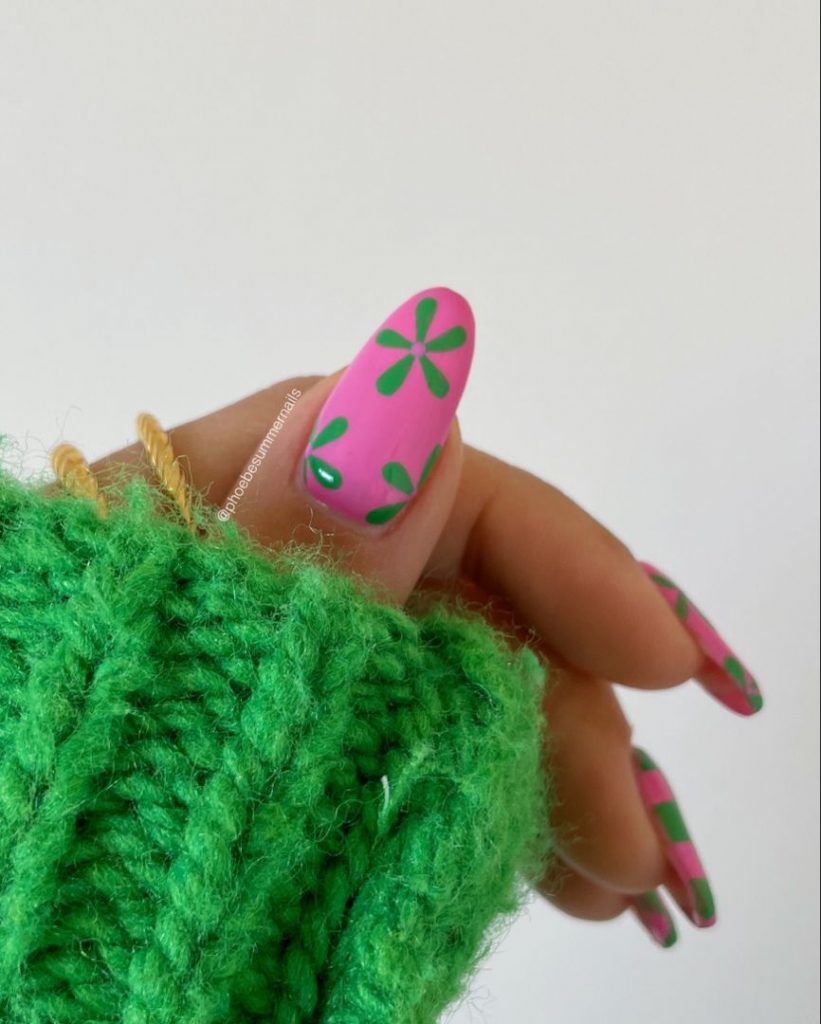 Pink and Green Nails 18 Ideas: A Playful and Chic Combination