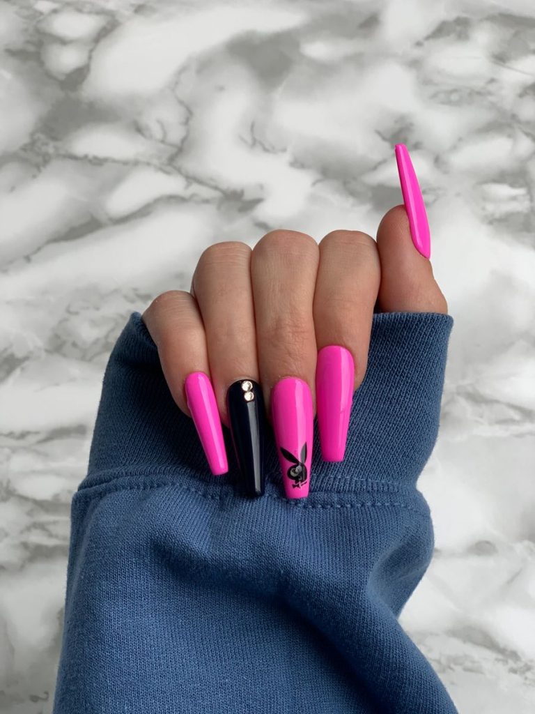 Black and Pink Nails 21 Ideas: Adding a Splash of Chic Contrast to Your Style