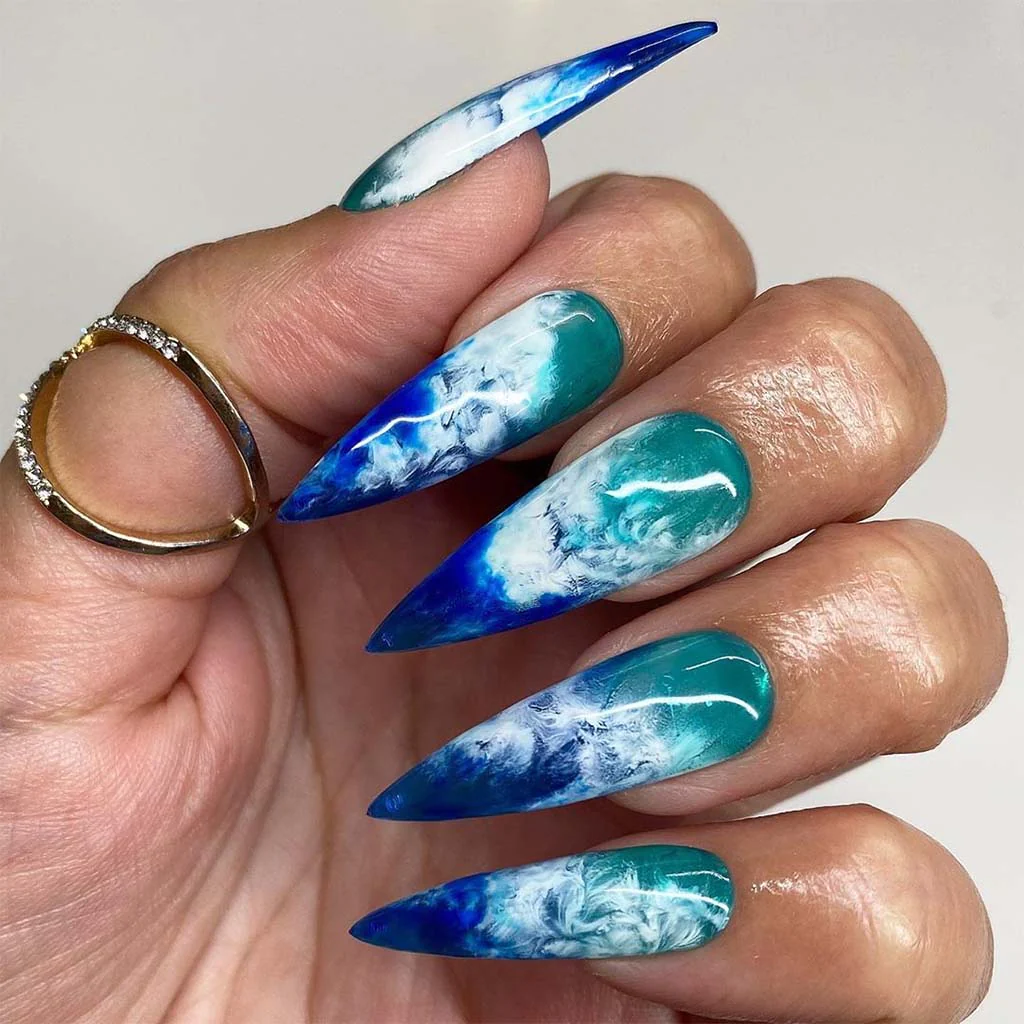 Blue Nails Acrylic 15 Ideas: Embracing Elegance and Versatility