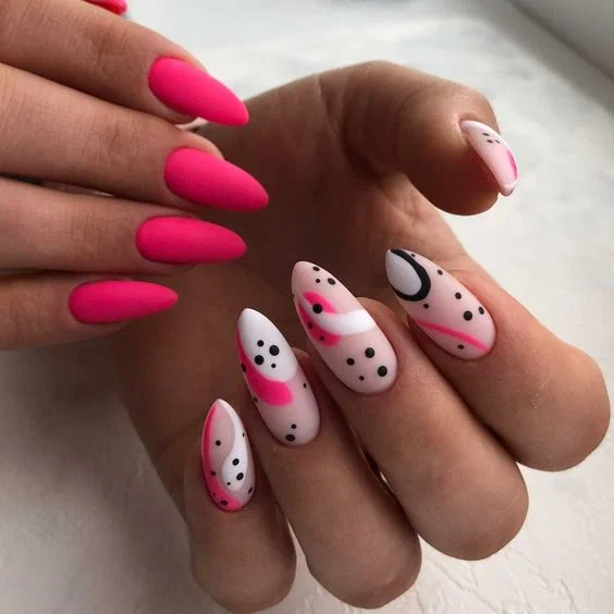 Black and Pink Nails 21 Ideas: Adding a Splash of Chic Contrast to Your Style