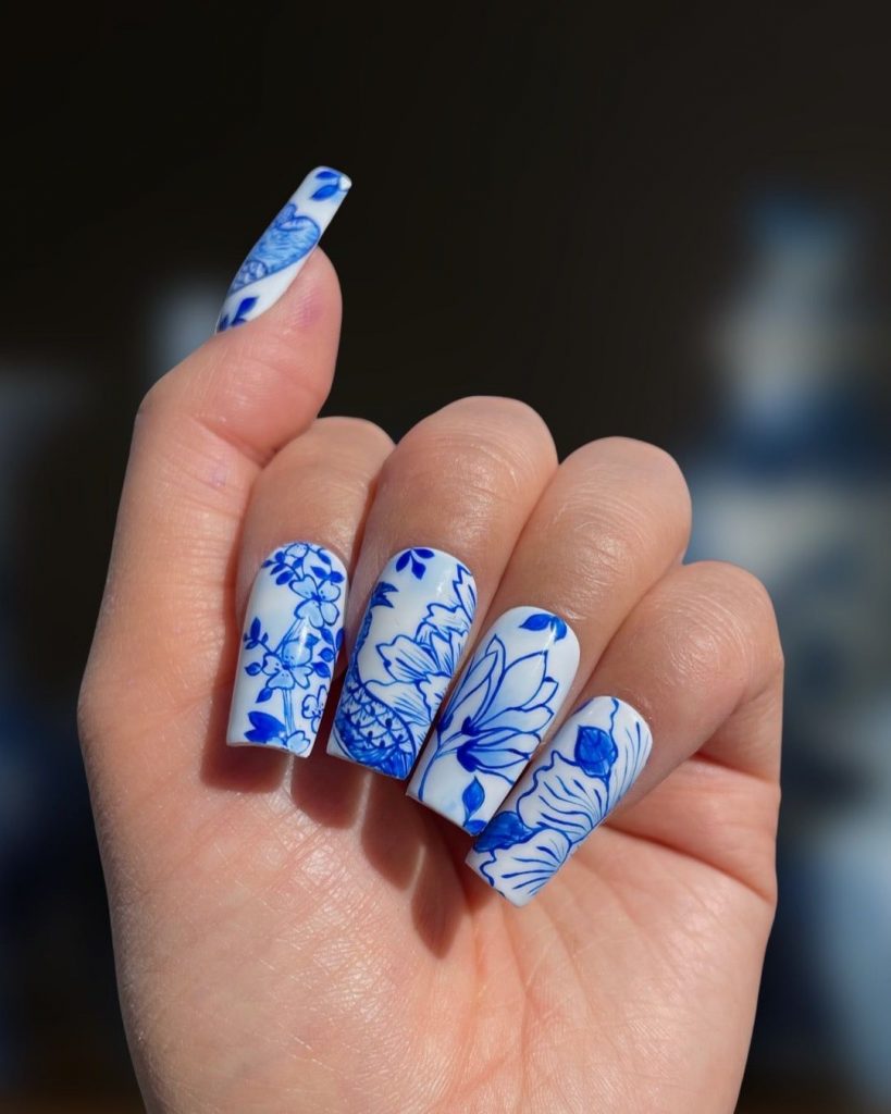 Blue and White Nails 18 Ideas: Embrace Elegance with Stunning Nail Designs