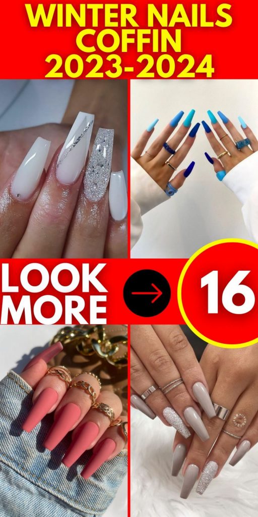 Winter Nails Coffin 2023-2024 16 nápadů: Přijměte chlad s elegantními trendy na nehty