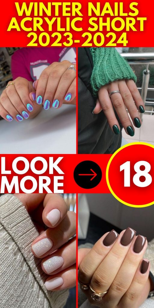 Winter Nails Acrylic Short 2023-2024 18 Ideas: Get Ready to Flaunt Your Chic Style!