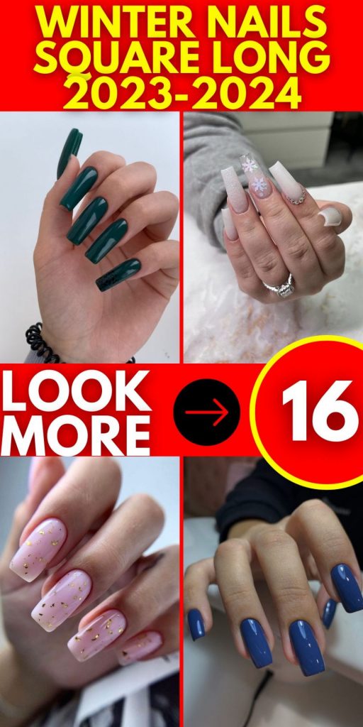 Winter Nails Square Long 2023-2024 16 nápadů: Zůstaňte styloví i v chladu