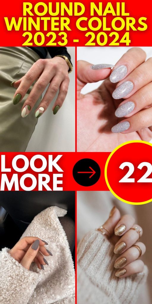 Round Nail Winter Colors 2023 - 2024 22 Ideas