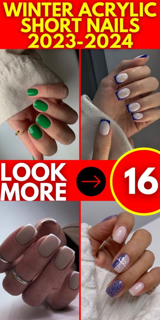 Winter Acrylic Short Nails 2023-2024 16 Ideas: Embrace the Season with Style