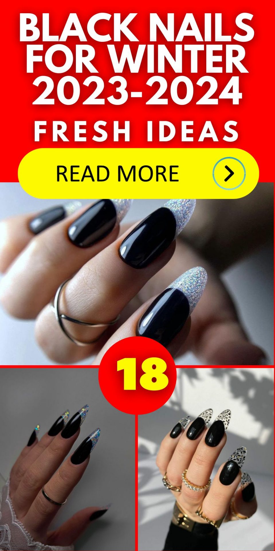 Black Nails for Winter 20232024 18 Ideas Embrace the Elegance women