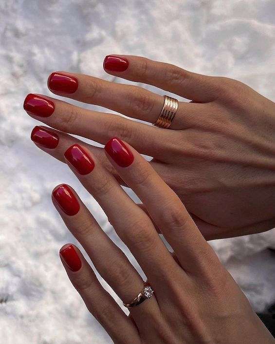 Winter Nails Square Short 2023-2024 20 nápadů