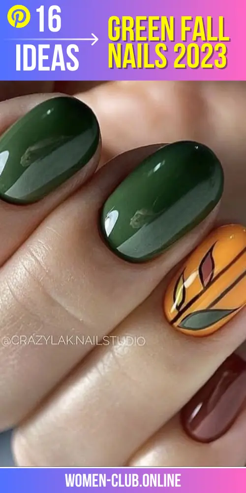 Green Fall Nail 2023 16 Ideas: Embrace Nature's Colors in Your Nail Art