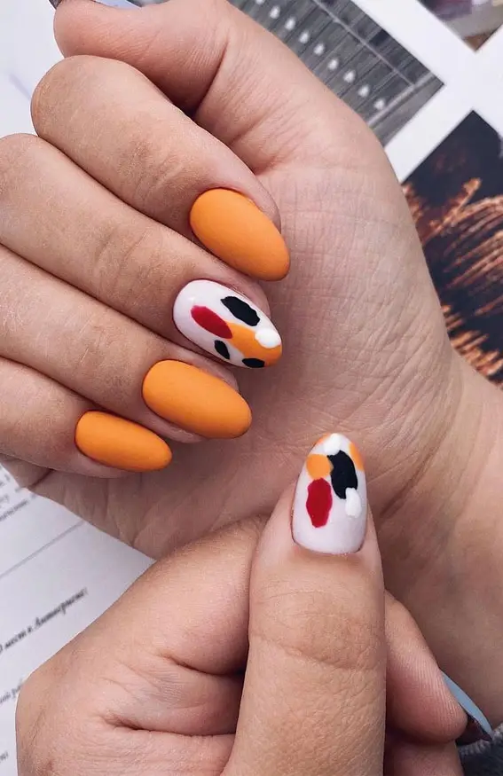 Orange Nail 16 Ideas for Winter 2023 - 2024: A Splash of Warmth in the Cold