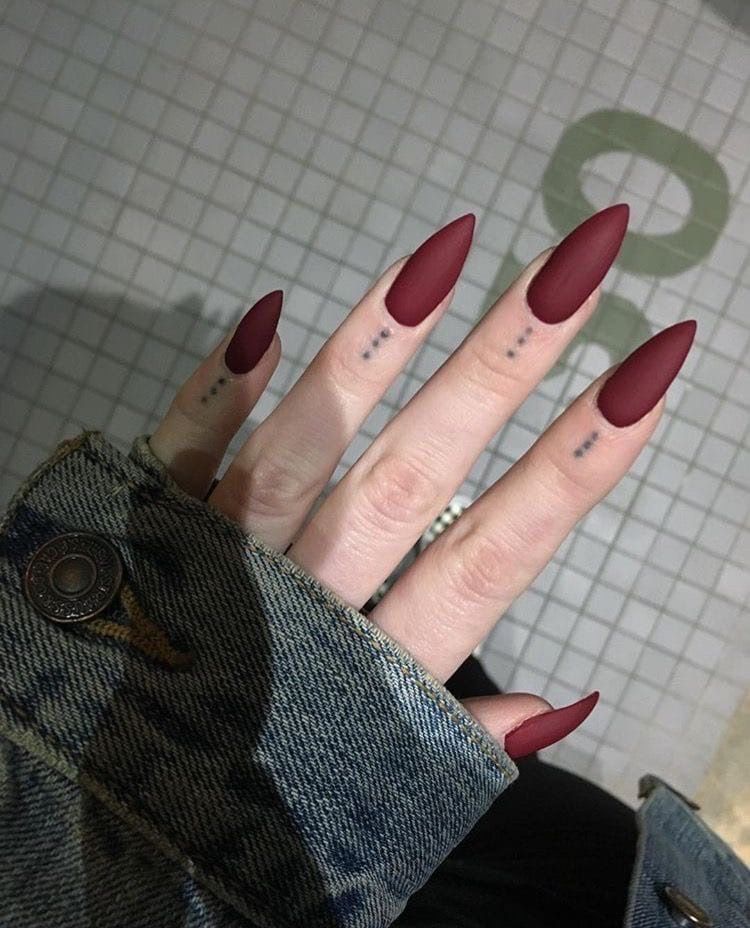 Burgundy Nail Colors Winter 2023 - 2024 16 Ideas