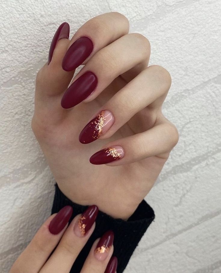 Burgundy Nail Colors Winter 2023 - 2024 16 Ideas