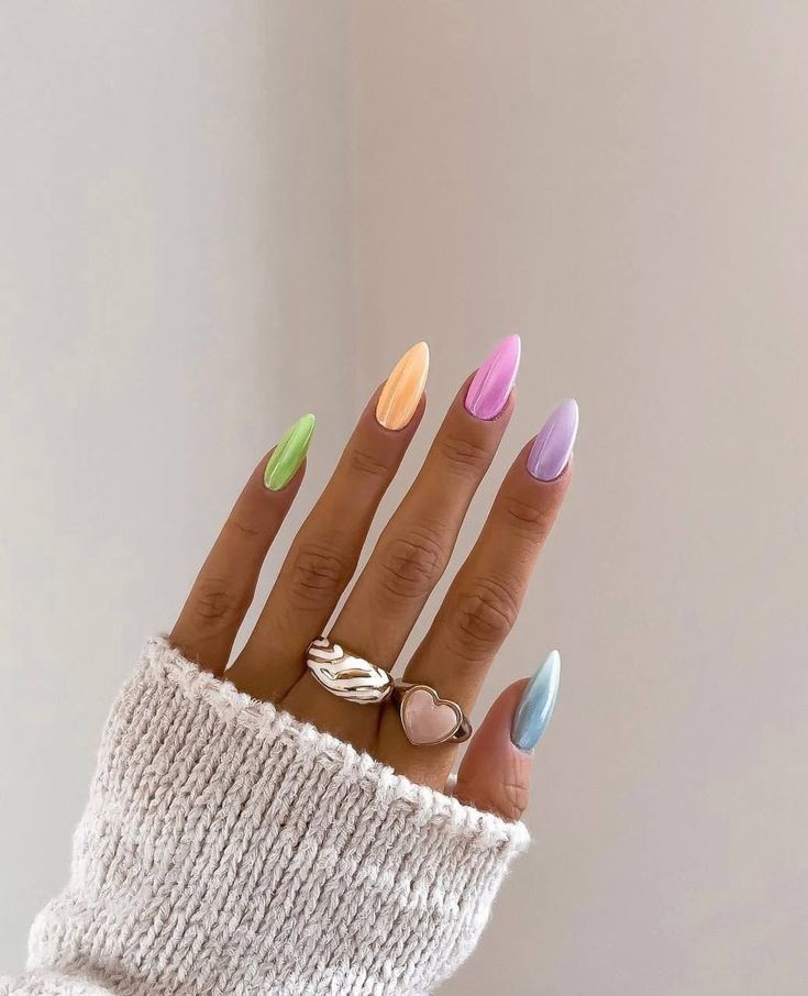 Winter Multicolor Nails 2023-2024 18 Ideas: A Colorful Guide to Nail Trends