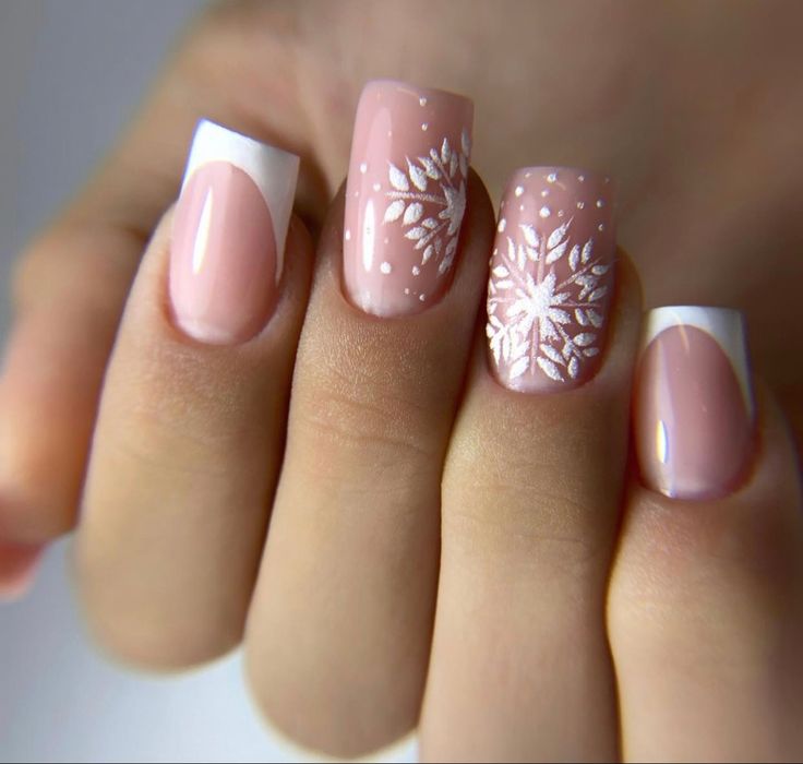 French Winter Nails Snowflake 2023-2024 16 Ideas: Embrace the Frosty Glamour