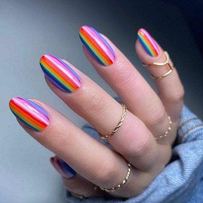 Winter Rainbow Nails 2023-2024 21 Ideas: Embrace the Vibrant Chill