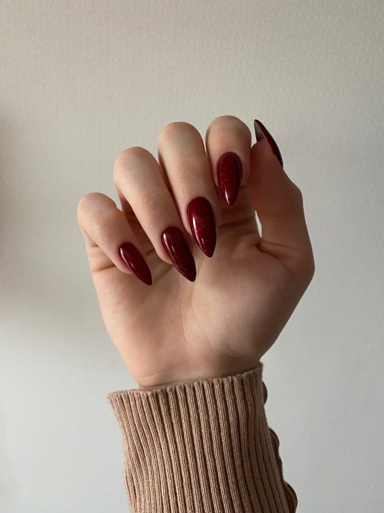 Burgundy Nail Colors Winter 2023 - 2024 16 Ideas