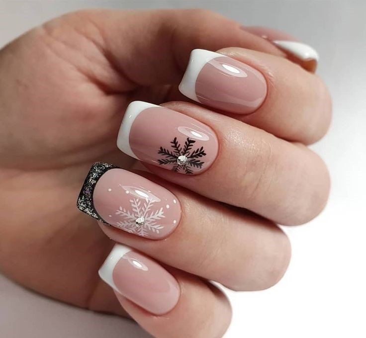 French Winter Nails Snowflake 2023-2024 16 Ideas: Embrace the Frosty Glamour