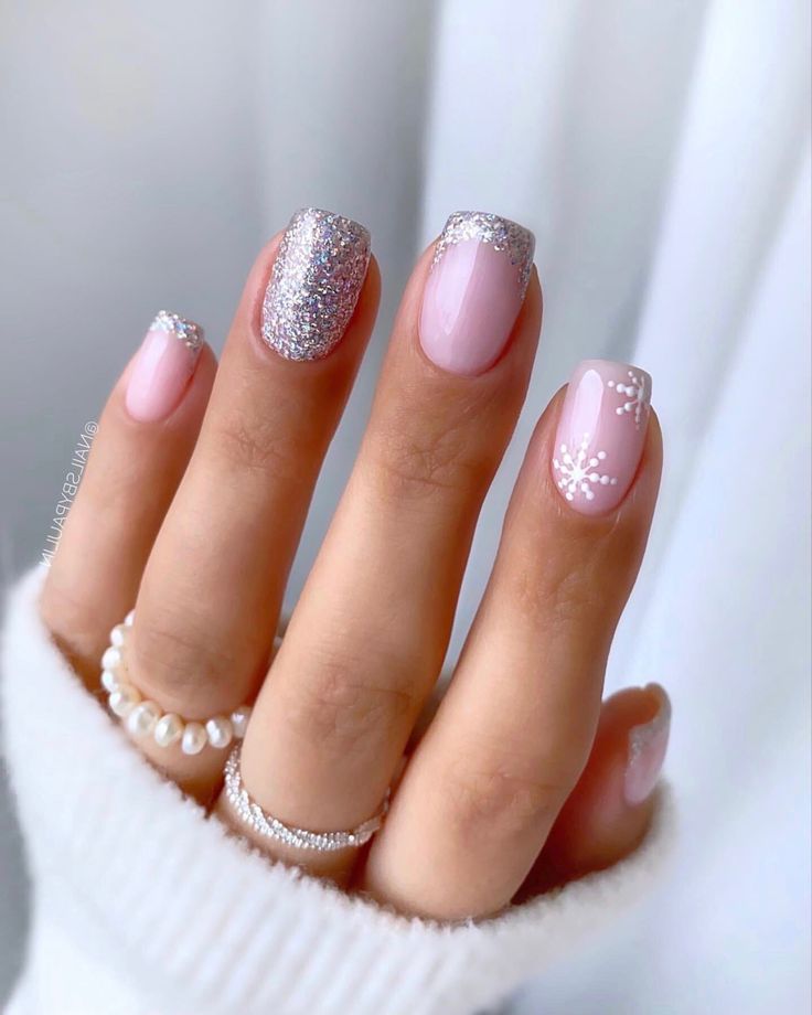 French Winter Nails Snowflake 2023-2024 16 Ideas: Embrace the Frosty Glamour