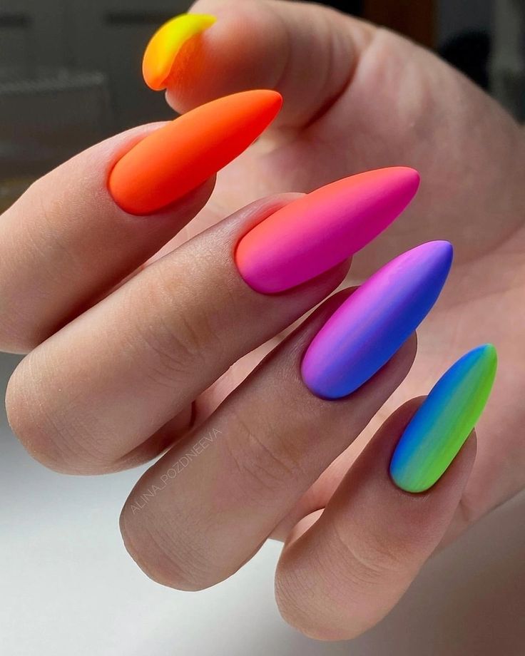 Winter Rainbow Nails 2023-2024 21 Ideas: Embrace the Vibrant Chill