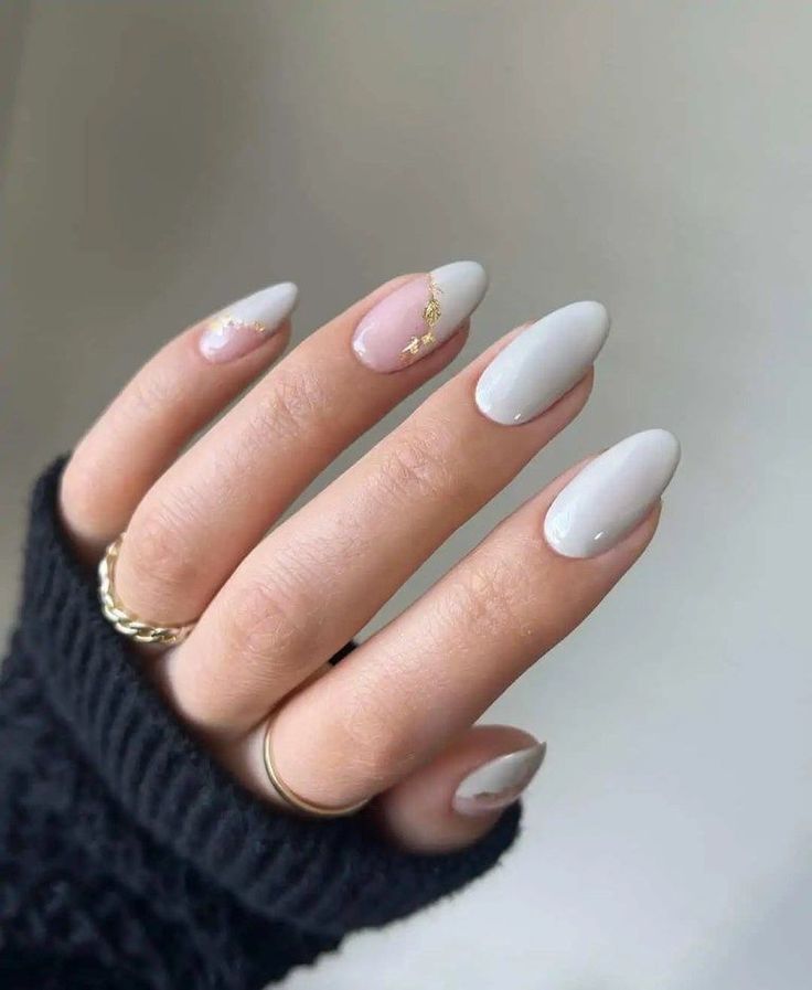 Oval Nails Winter Colors 2023 - 2024 16 Ideas