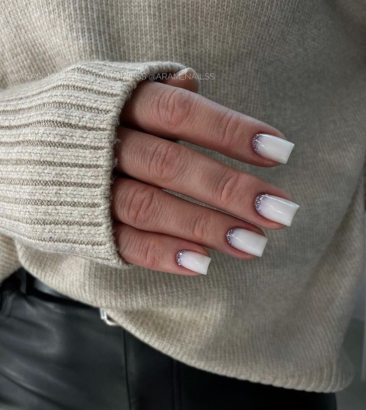 Square Nails Winter Colors 2023 - 2024 16 Ideas