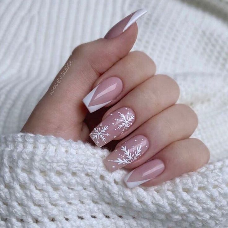 French Winter Nails Snowflake 2023-2024 16 Ideas: Embrace the Frosty Glamour