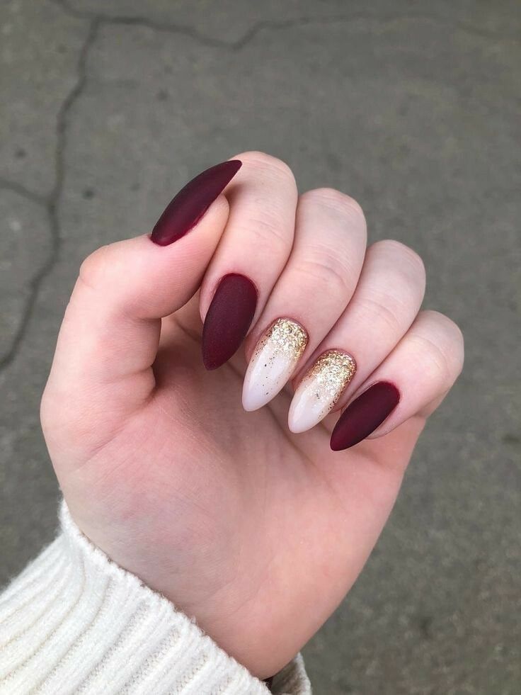 Burgundy Nail Colors Winter 2023 - 2024 16 Ideas