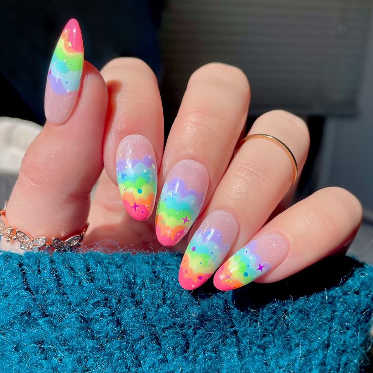 Winter Rainbow Nails 2023-2024 21 Ideas: Embrace the Vibrant Chill