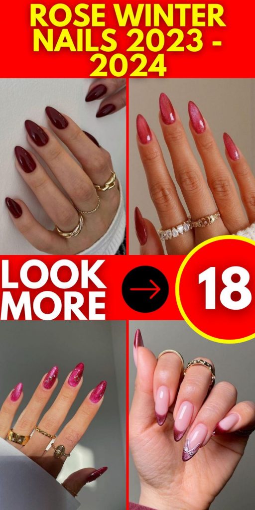 Rose Winter Nails 2023 - 2024 18 Ideas: Perfect Your Winter Look with Floral Flair