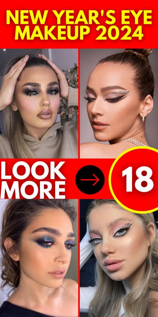 Glam Up 2024 with New Year's Eye Makeup Ideas Glitter, Lunar, and