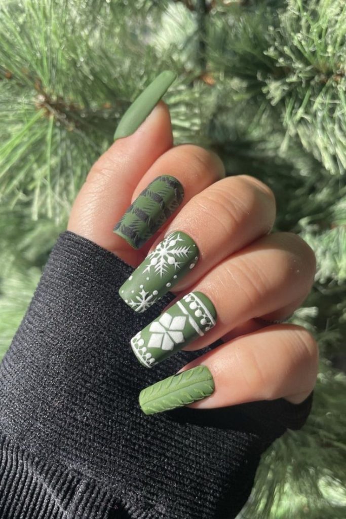 Green Christmas Nails 2023 16 Ideas: Get Festive with These Creative Nail Designs