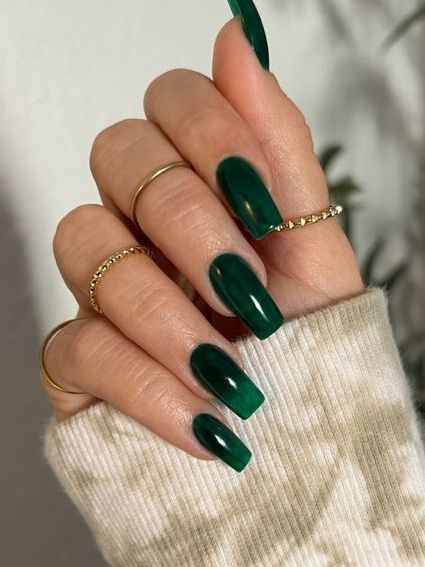 Solid Color Nails Winter 2023-2024 20 Ideas