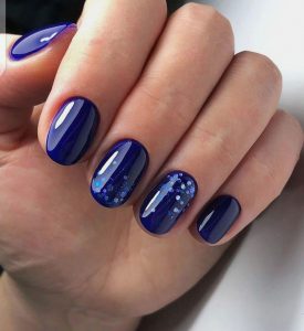 2024 Trends Short Square Nails In Royal Navy Blue Elegant Sparkle   Beautiful Nails 275x300 