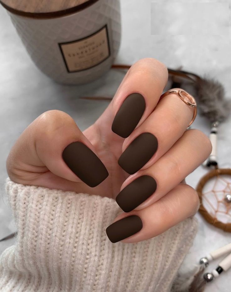 Winter Nails Brown 2023 - 2024 16 Ideas: Embrace the Cozy and Chic