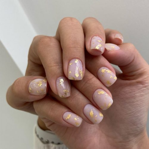 2024 Trend Classy Gold New Year S Nails Designs From Acrylic To Dip   Gold Foil Nails 500x500 