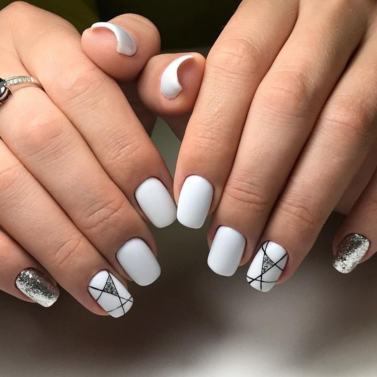 Short New Year's Nails White 2024 18 Ideas: Trendy Designs & Manicure Art