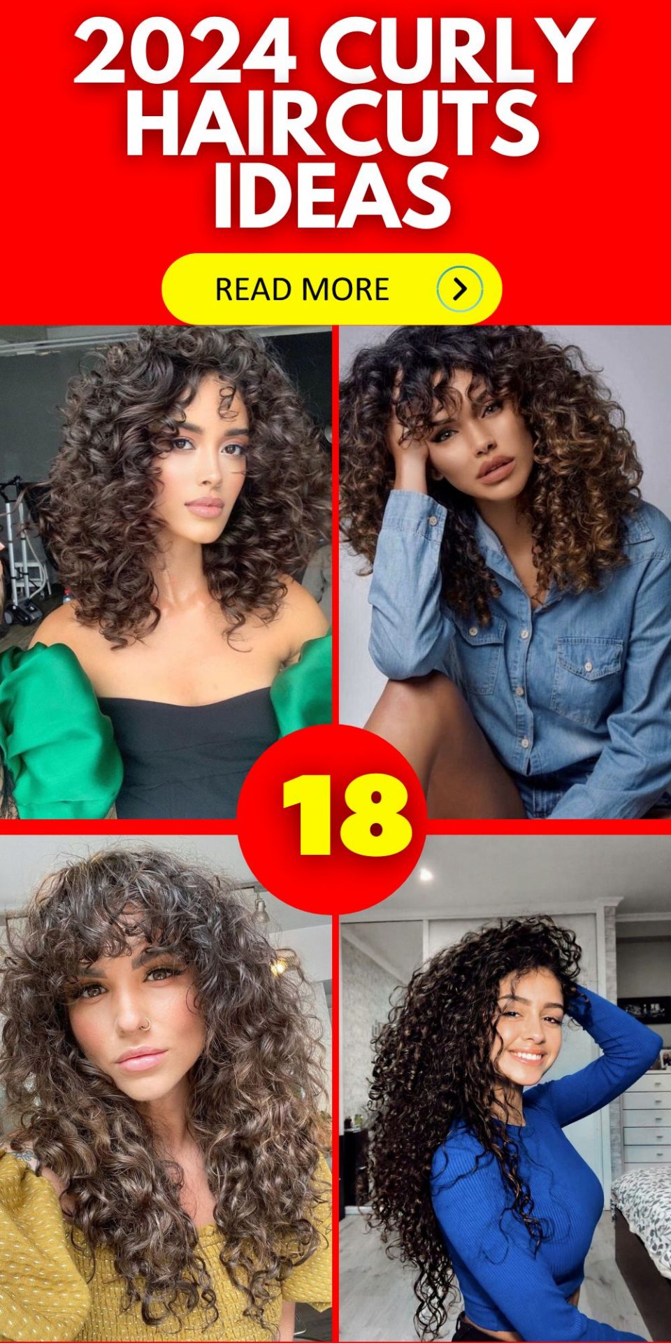 Trendy Curly Haircuts 2024 Short, Medium, Long Styles with Bangs