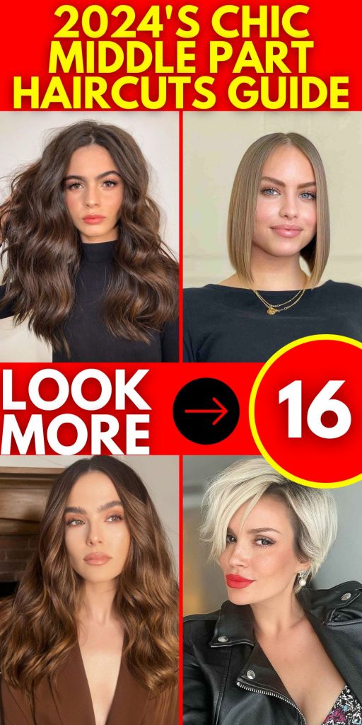 2024's Chic Middle Part Haircuts Guide 16 Ideas